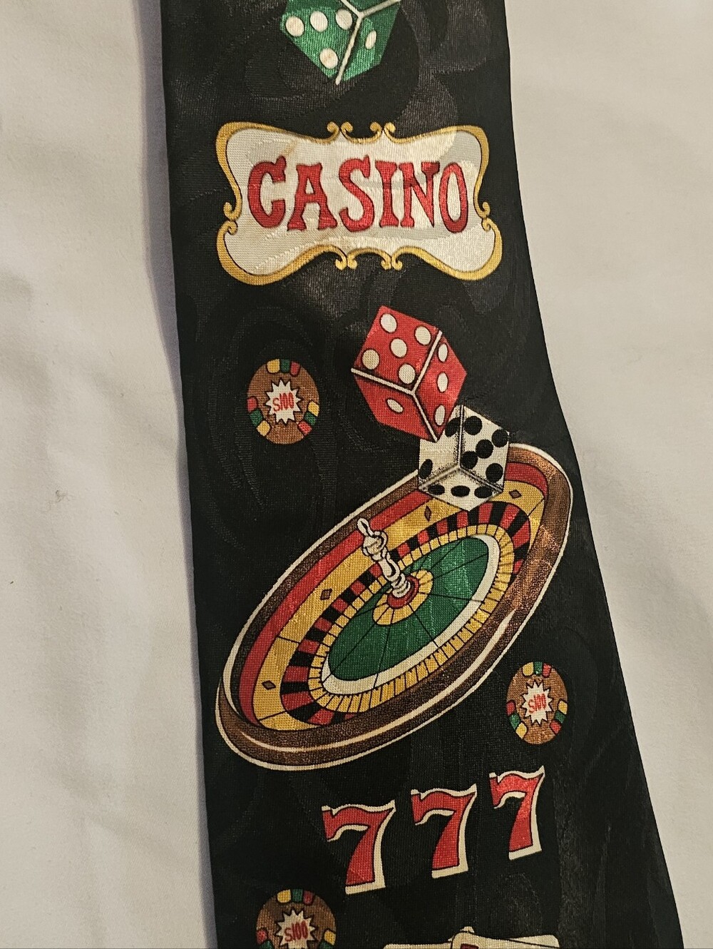 Steven Harris Black Casino Print Necktie - Men's Novelty Tie